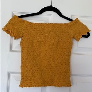 Yellow Smocked Hollister Top
